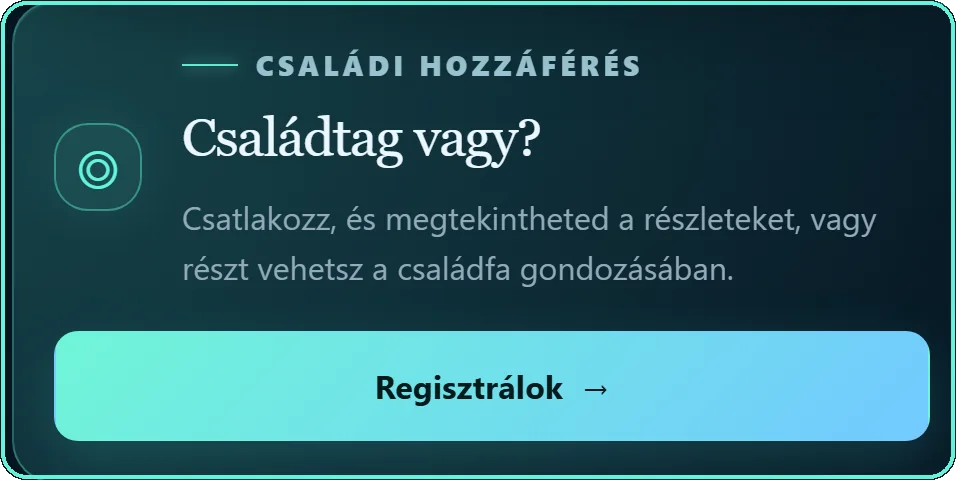 A Családtag vagy? kártya a Regisztrálok gombbal